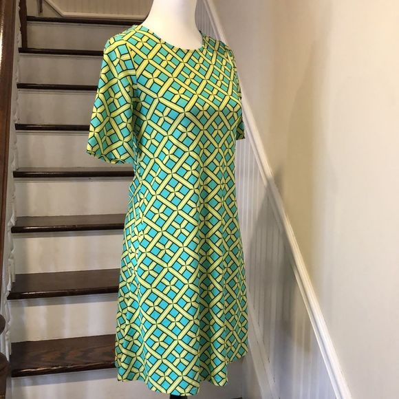ALL FOR COLOR Citrus Grove Pattern Rich Half Sleeve Swing Dress UPF 50 Sz XS NWT - Picture 6 of 16